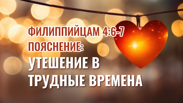 Филиппийцам 4:6-7 Пояснение: Утешение в трудные времена