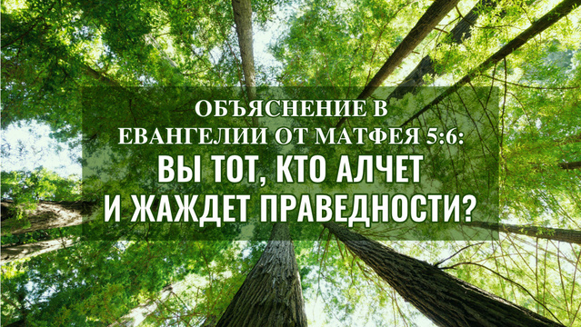 Объяснение в Евангелии от Матфея 5:6: Вы тот, кто алчет и жаждет Праведности?